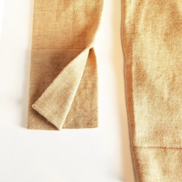 NWT BCBGMaxAzria XS Camel 100% Merino Wool Lightweight Open Back‎ Sweater - Picture 6 of 11